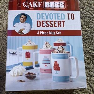 Brand new four piece mug set cake boss